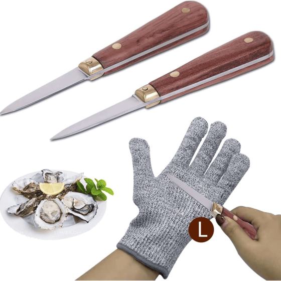 Shuck Pro Oyster Knife + Cut-Resistant Glove Set