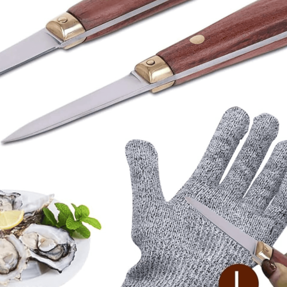 Shuck Pro Oyster Knife + Cut-Resistant Glove Set